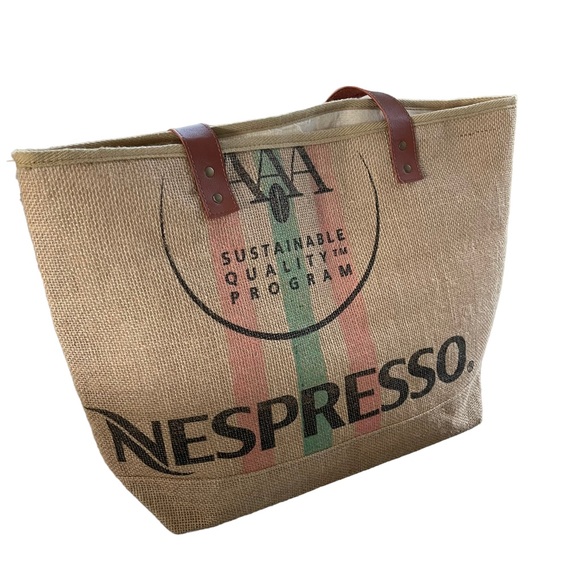 Nespresso Bags Nespresso Sustainable Bag Jute Tan Tote Drop Poshmark